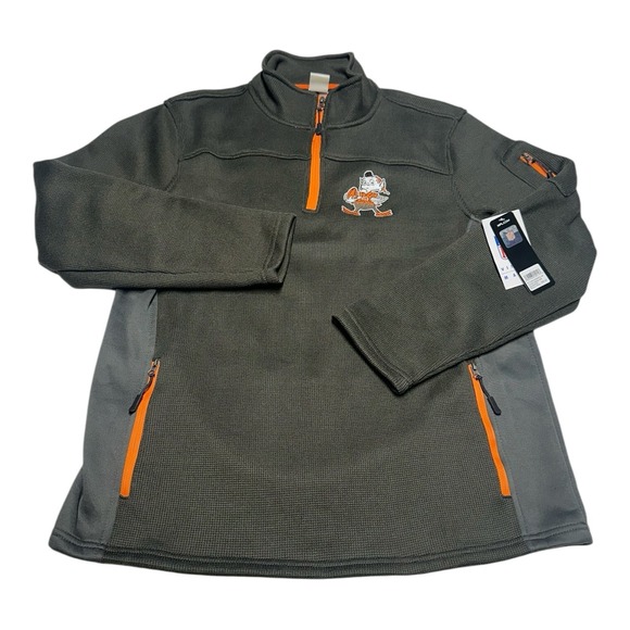 NFL Vintage Marks Cleveland Browns Pullover Mens Sz L 1/4 Zip Sweatshirt Sweater - Picture 1 of 8